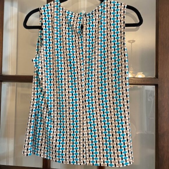 Calvin Klein Multi-Colored Geo-Print Sleeveless Blouse, Size PM - Picture 8 of 8